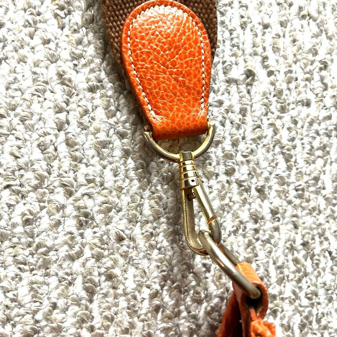 ハイクラス　オレンジレザー Hロゴ ショルダーバッグ