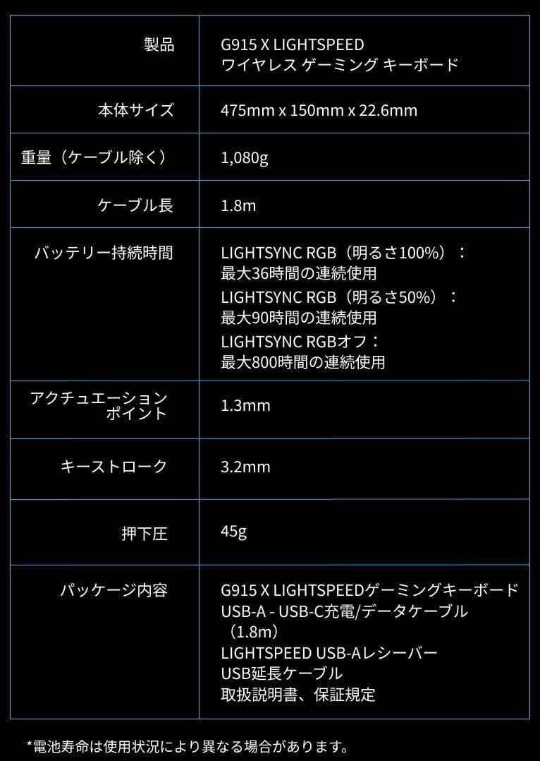 新品未使用 ロジクール G915X ワイヤレス テンキーあり 茶軸