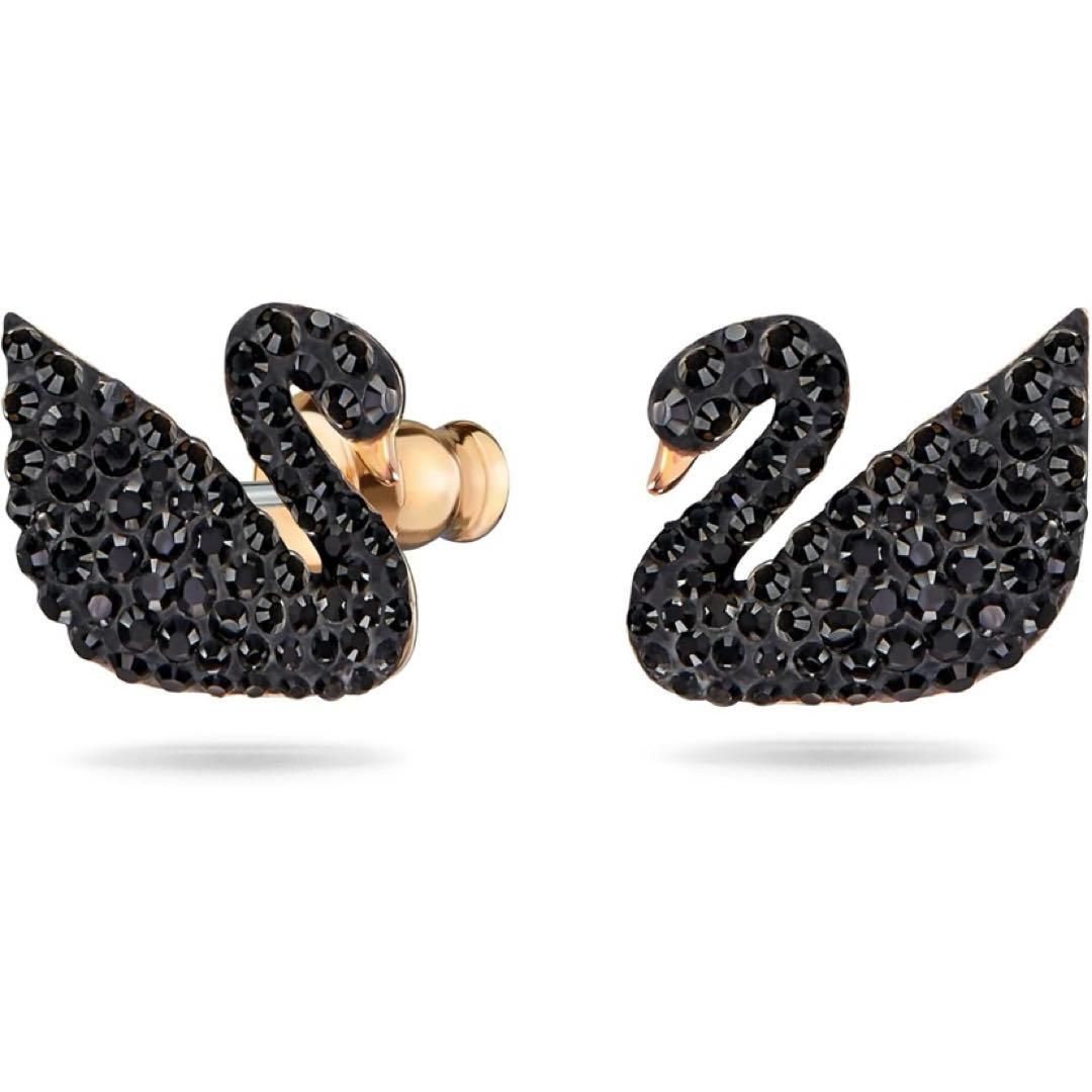 【スワロフスキー】Swan イヤージャケット スワン ブラック 新品未使用 美品