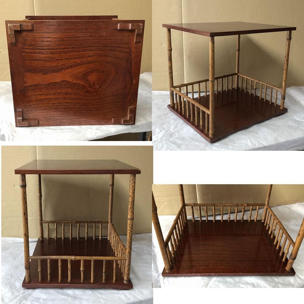 e1932 煎茶棚 紋竹 器局 九如堂一茶 花押 茶棚 茶道具 煎茶道具