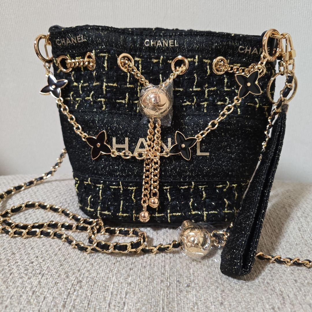 CHANEL ツイード ショルダーバッグ ブラック