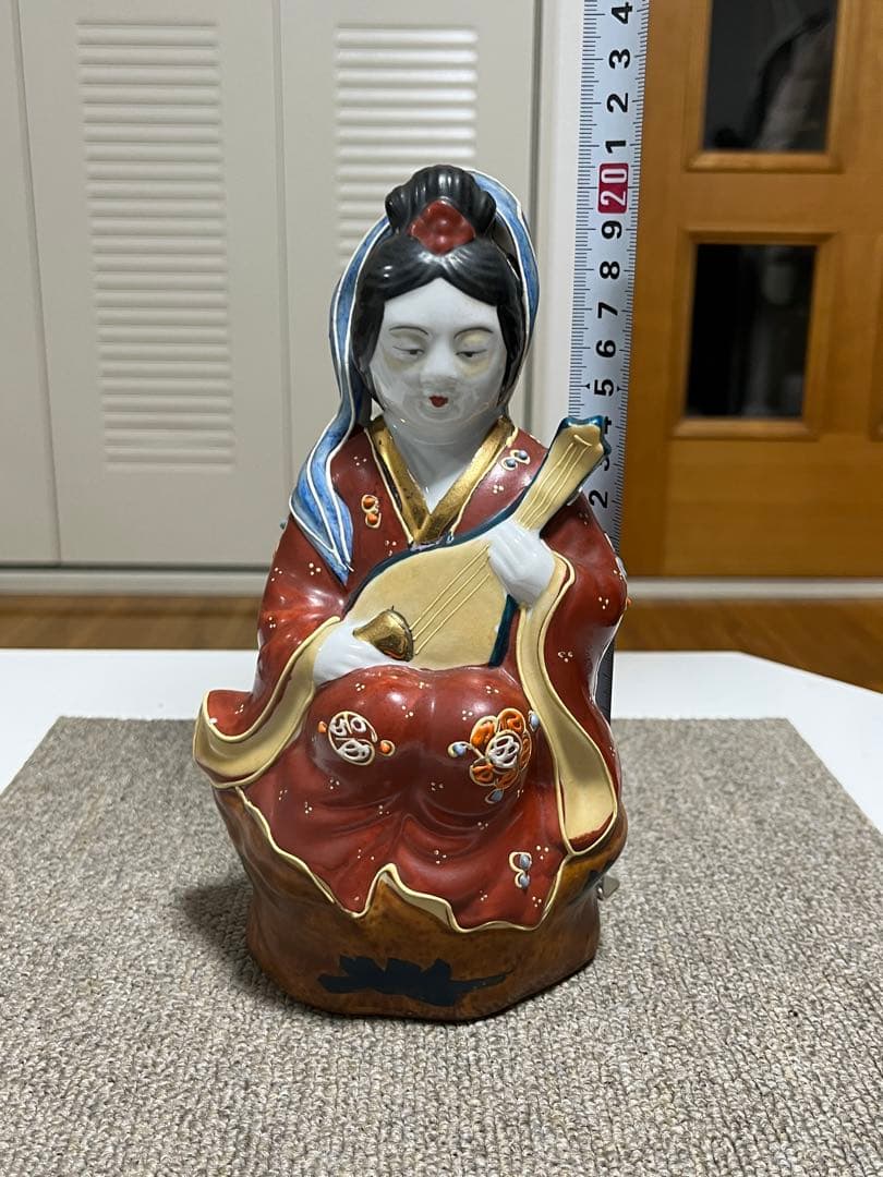 九谷焼 七福神 毘沙門天 弁財天様 金彩 色絵 縁起物 陶器人形 工芸品 骨董品