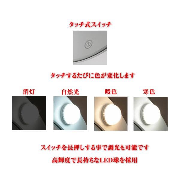 【新品】LED女優ライト　ドレッサー＆スツール　三面鏡　明るさ無段階調節