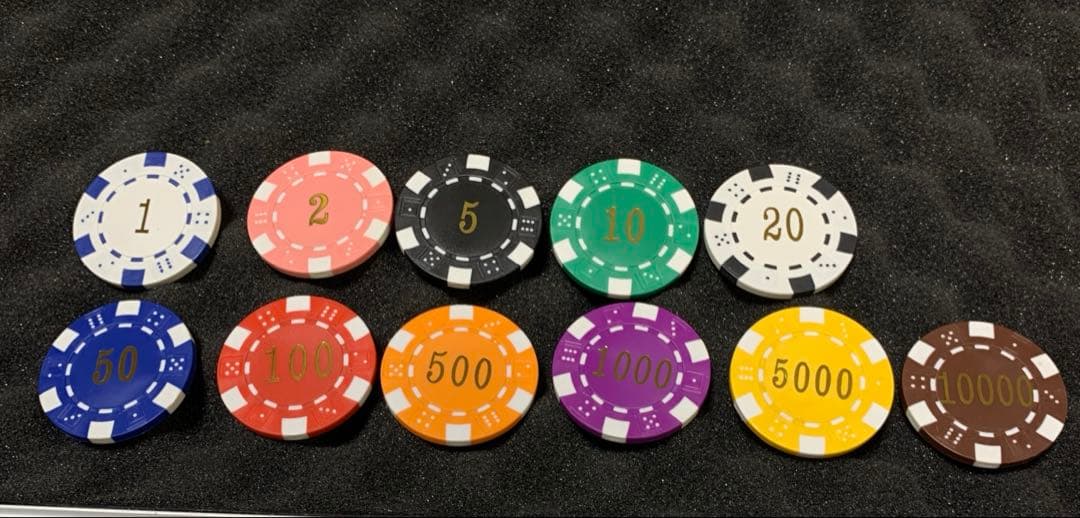 ポーカーセット (カジノチップ500枚+ポーカーボタン他) ケース入り