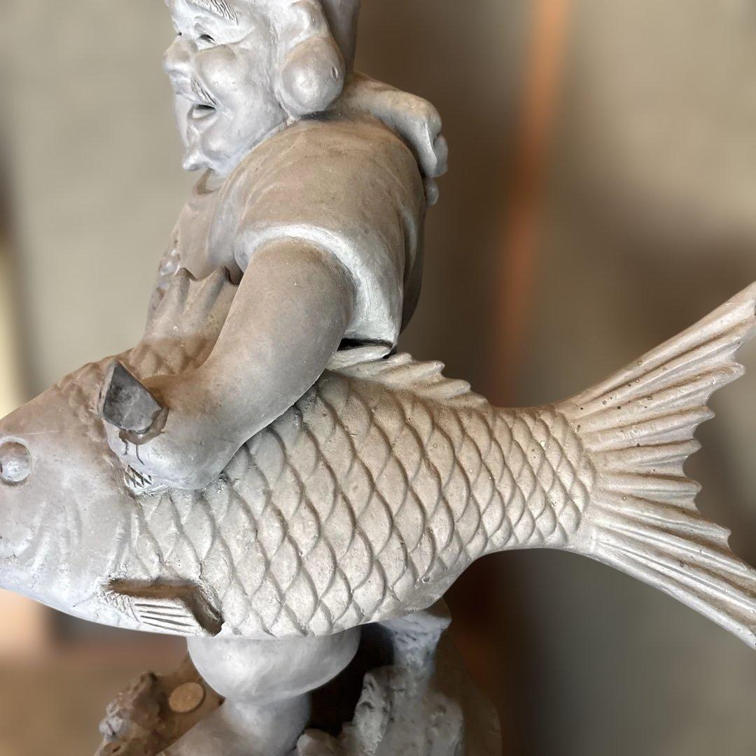 恵比寿像　陶器　置物　七福神