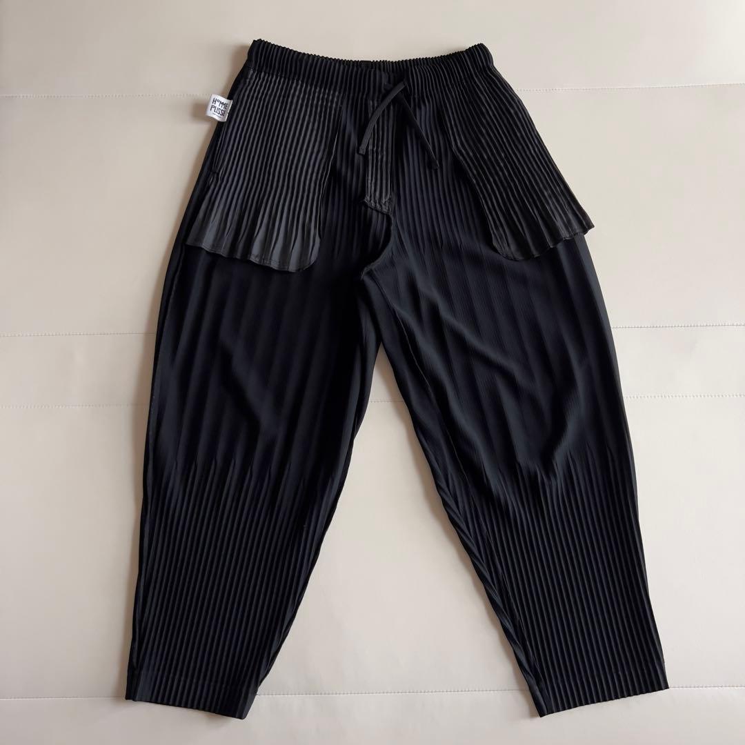 HOMME PLISSE イッセイミヤケ プリーツパンツ サルエルパンツ BK
