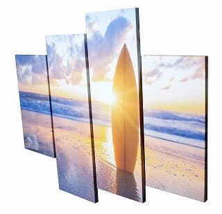 キャンバスアート Surfboard on the beach  (4枚)