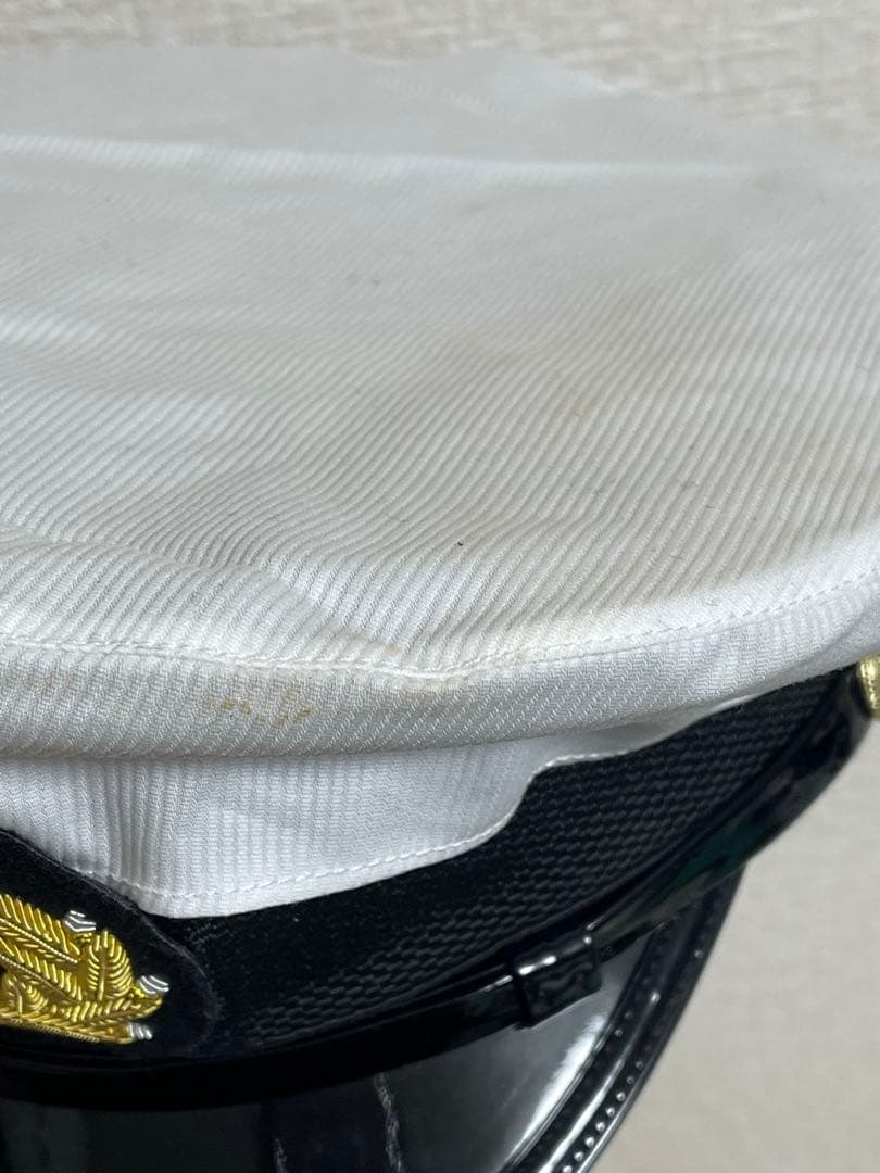 新*線様 大日本帝国海軍 士官軍帽 制帽 58cm 複製品 日覆付 日本軍 未使