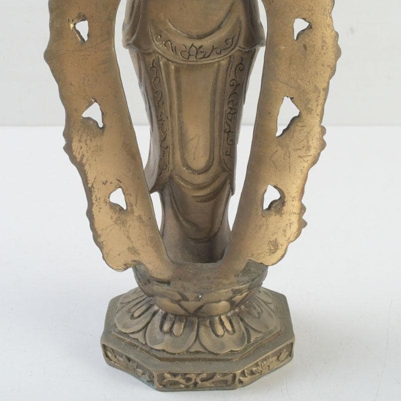 仏教美術　古銅　観音菩薩像　仏像　置物　V　9362