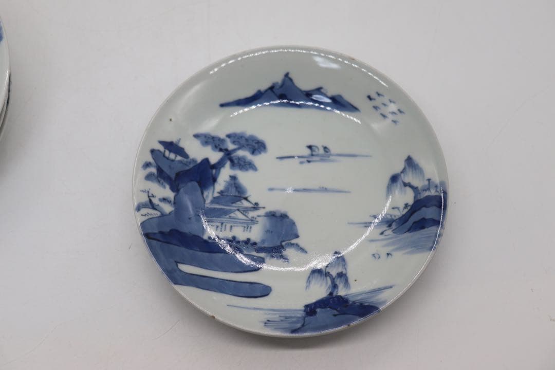 染付　山水紋中皿6点　送料込み0425