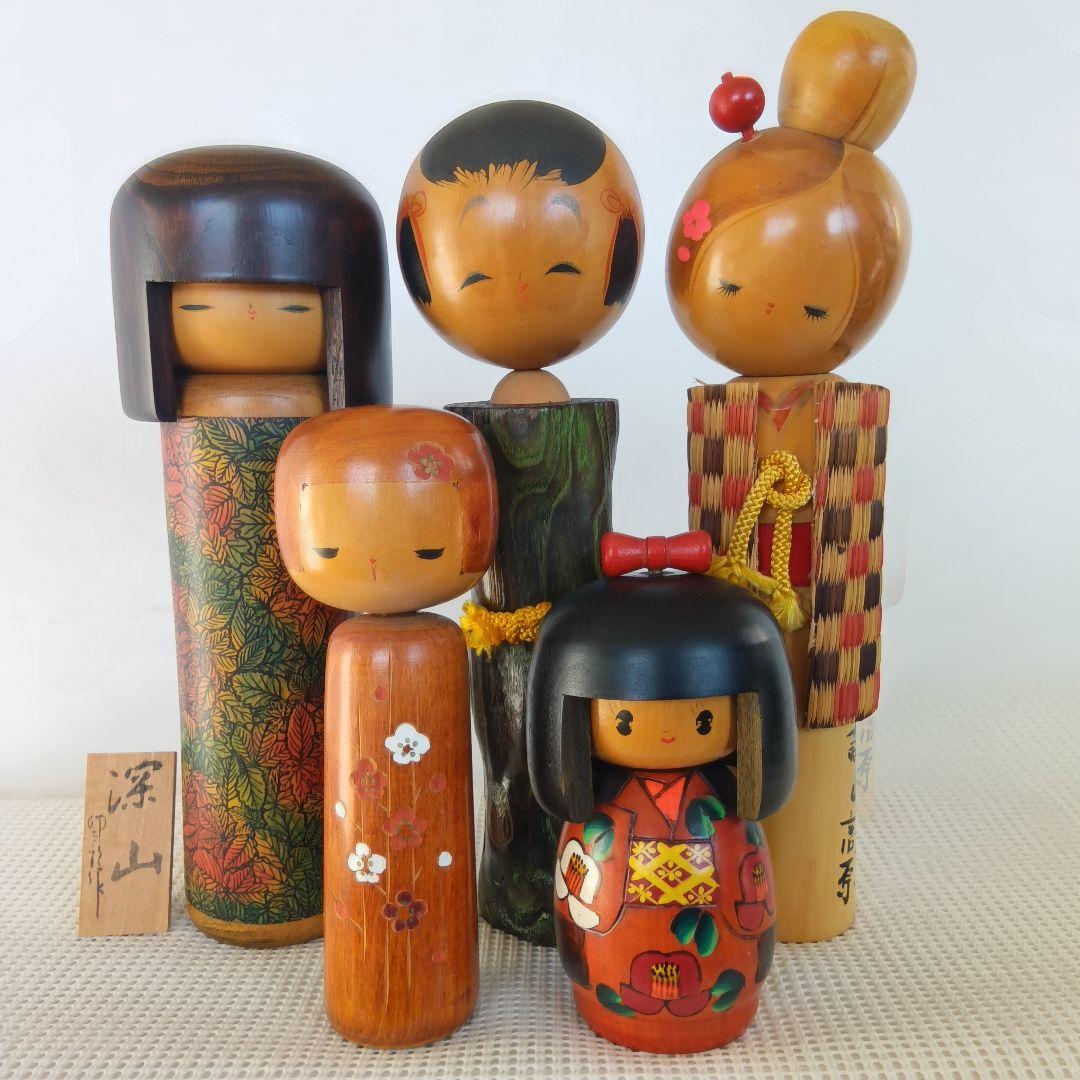 創作こけし 5体まとめて