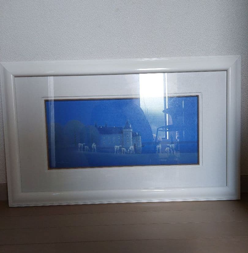 松浦敬文　水辺の城　油彩画
