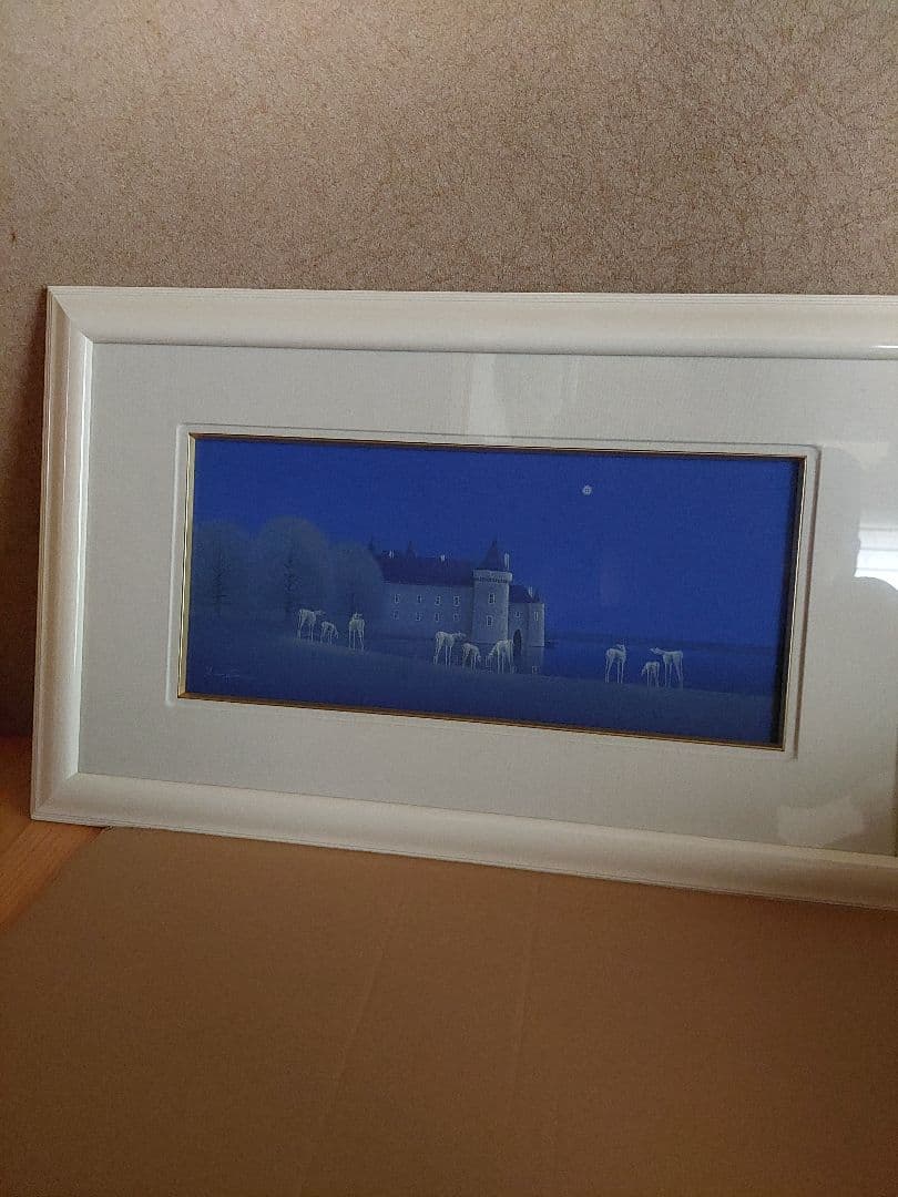 松浦敬文　水辺の城　油彩画