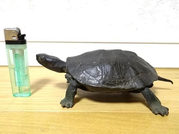 アンティーク 青銅 亀 カメ 骨董品 オブジェ 置物 金運 幸運 昭和 当時物