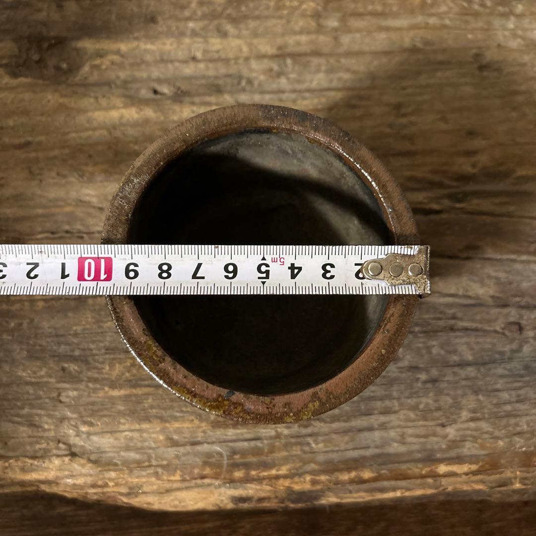 雰囲気のある古い九州民窯　古高取　火入れ　古道具　古唐津　花入検:白洲正子　李朝