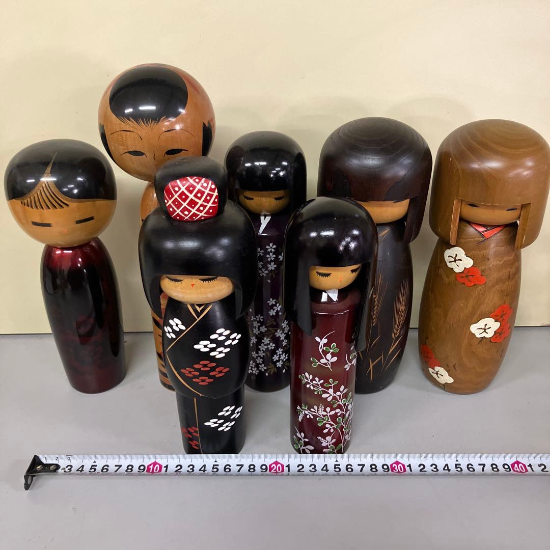 D-3 昭和レトロ レトロモダン こけし 7体セット 伝統工芸 郷土玩具 和風