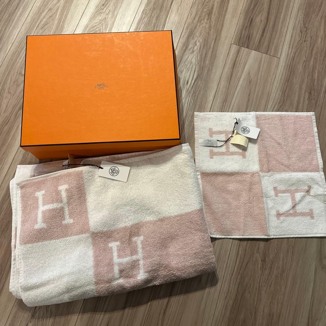 HERMES エルメス バスタオル 大判 ハンカチ セット アヴァロン 箱付き