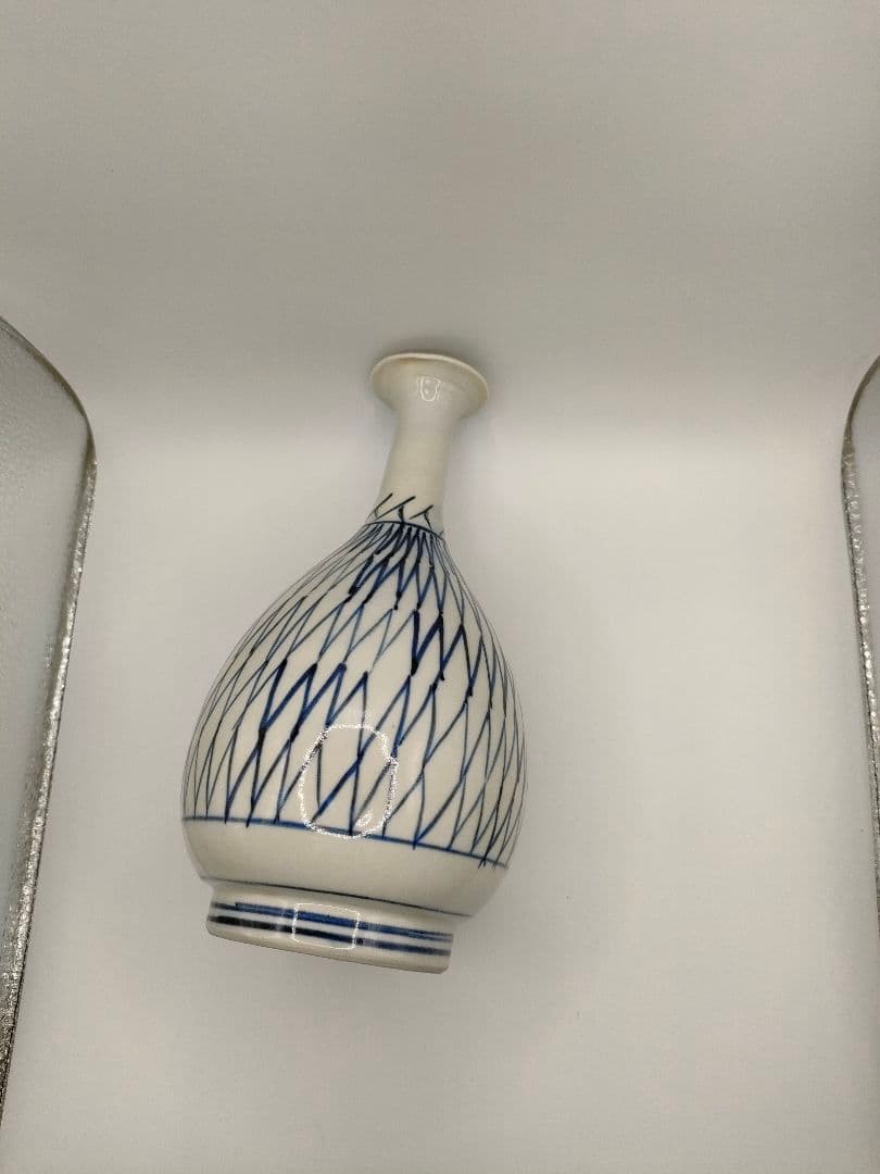 骨董　伊万里　染付　網文　徳利　一輪挿し
