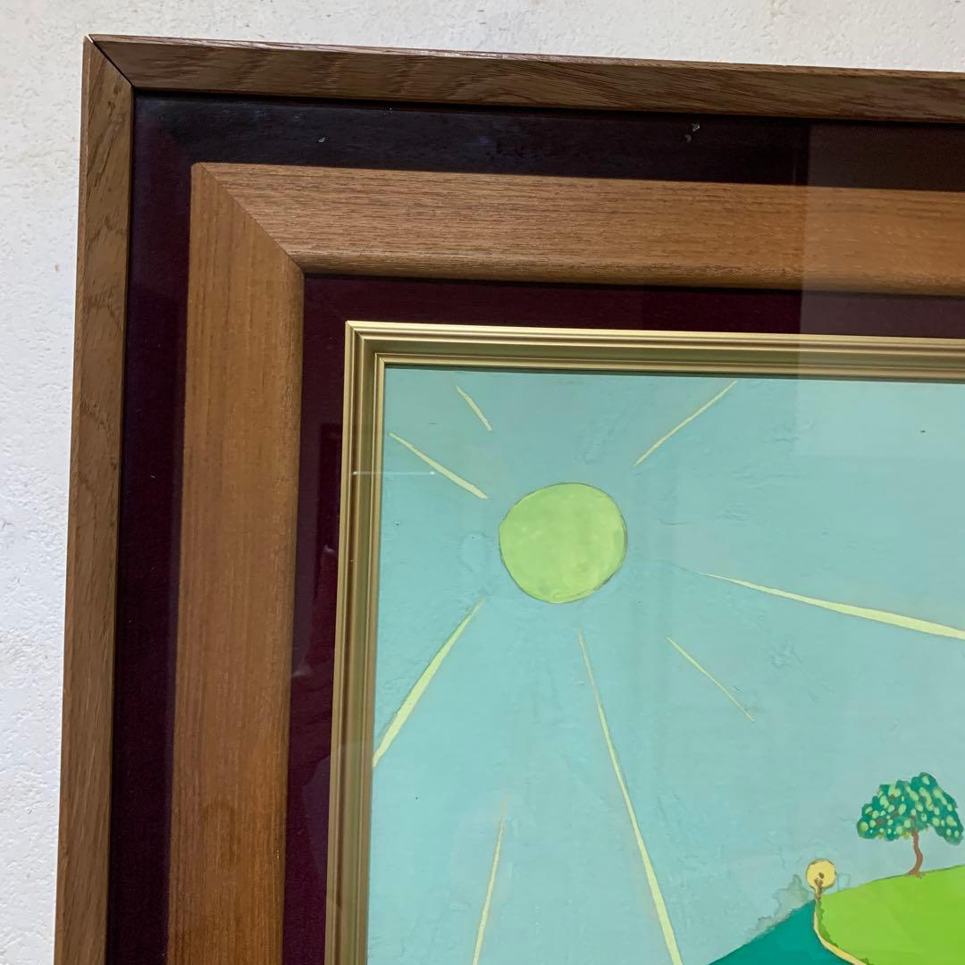 絵画　水彩肉筆画　在名有り　水去　風景画