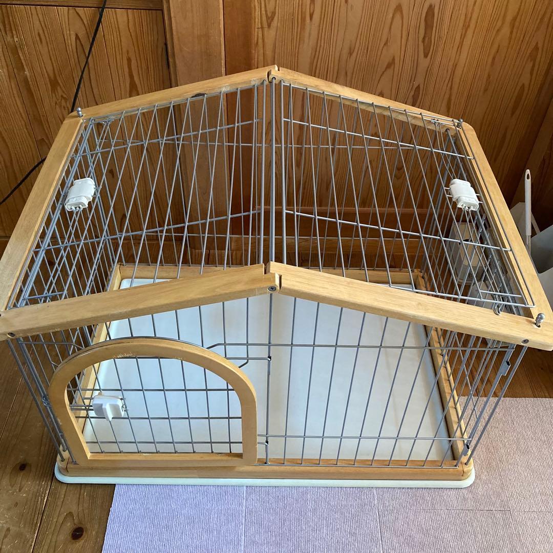 犬用屋根付きサークル ケージ　小型犬　木製　オシャレ　リッチェル95×66cm