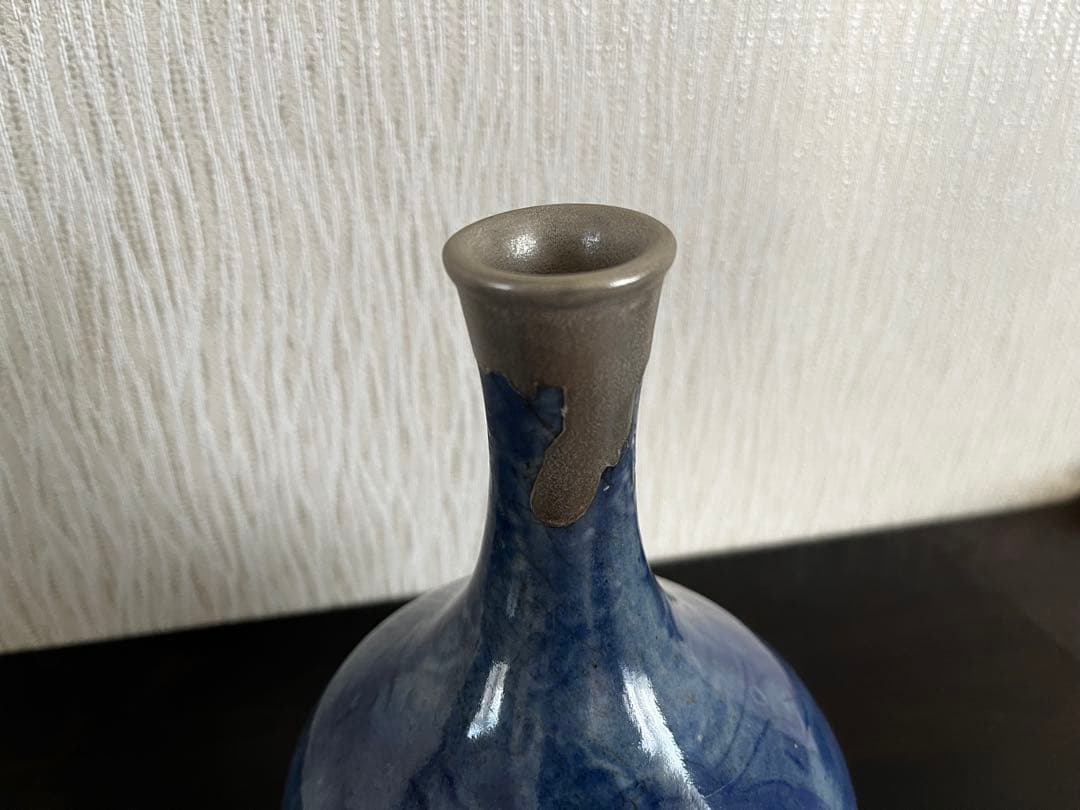 李朝　瑠璃釉　徳利　金継ぎ