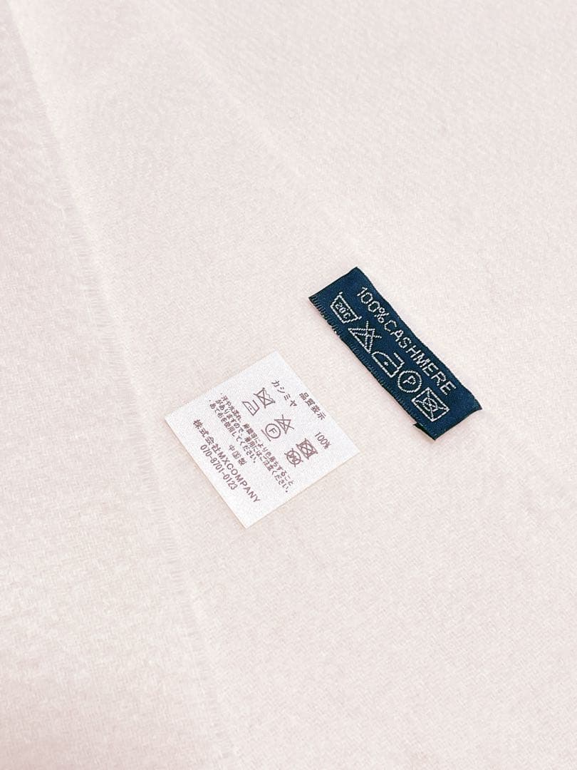 新品未使用！100%カシミアマフラー /WHT