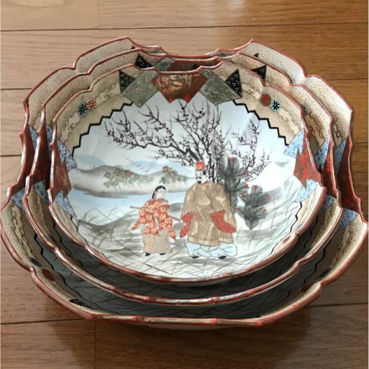 最高級 九谷 3枚揃皿  骨董品