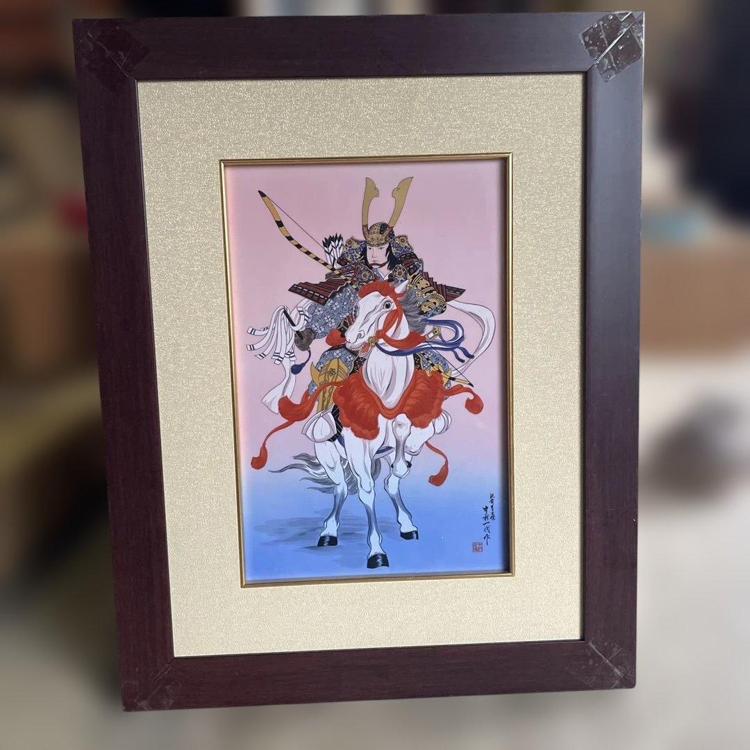 中村一代 陶板額 端午の節句 節句画 行事飾り 白馬武者 有田焼