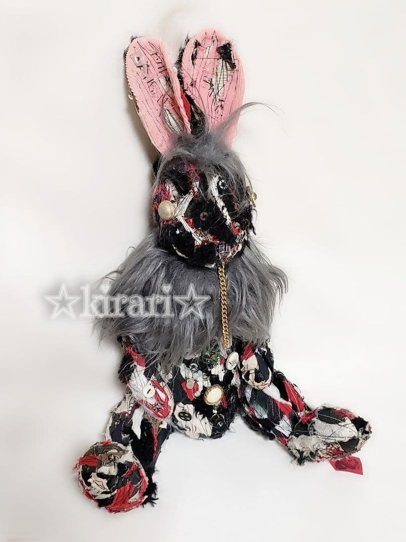 【ミヤタケイコ】うさぎ 黒 ハンドメイド ぬいぐるみ アリス kawaii