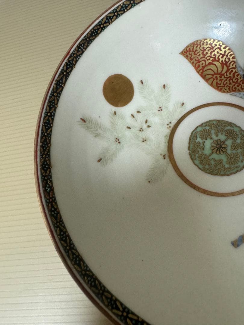 2382 九谷焼　百人一首急須1客　鉢1客　時代物