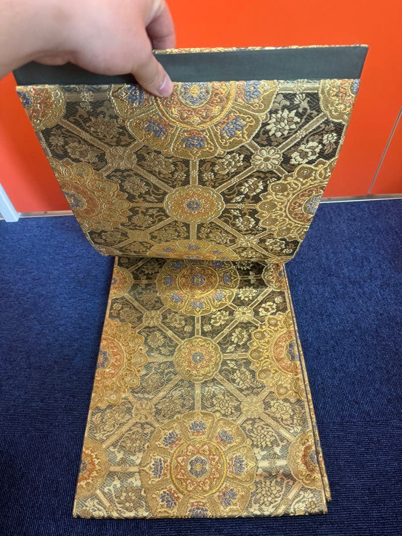 1939 袋帯 古代彫金紋  西陣織   金糸　高級上質上品　約440cm未使用