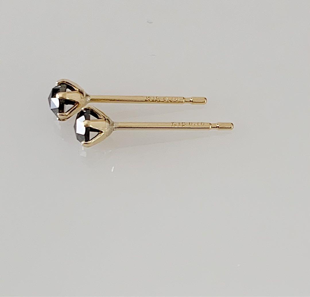 K18 ブラックダイヤモンド 0.20ct ローズカットピアス！