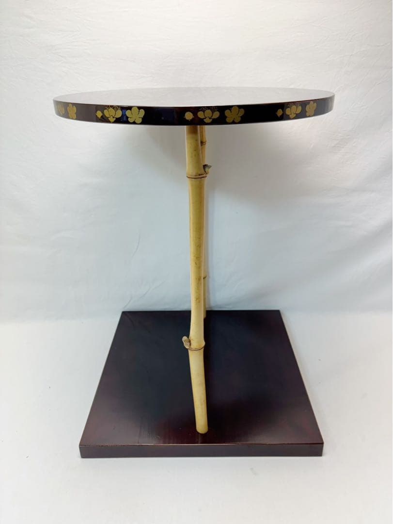 美品 茶道具 塗師 表完作 三友棚 三千家好み 梅蒔絵 組み立式 木地溜塗 共箱