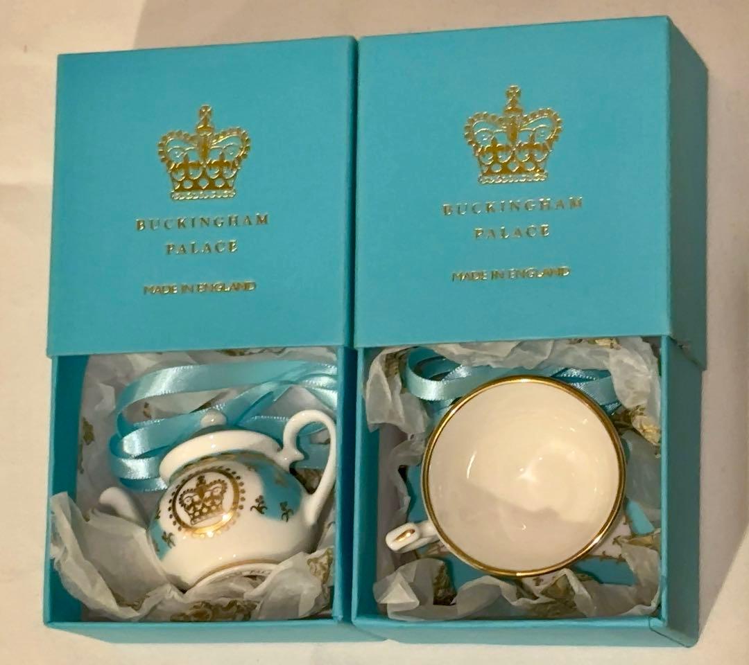 BUCKINGHAM PALACE ティーポット、ティーカップ オーナメント