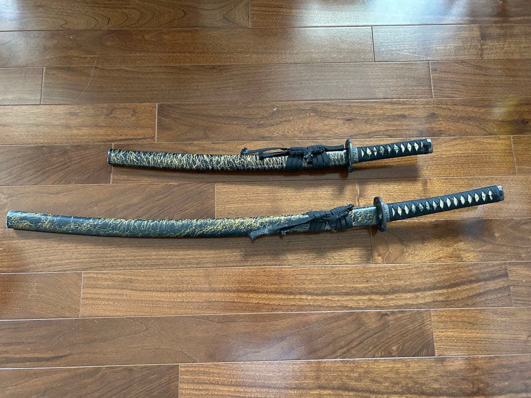 骨董品 日本刀 レプリカ 龍模様 大刀と小刀セット