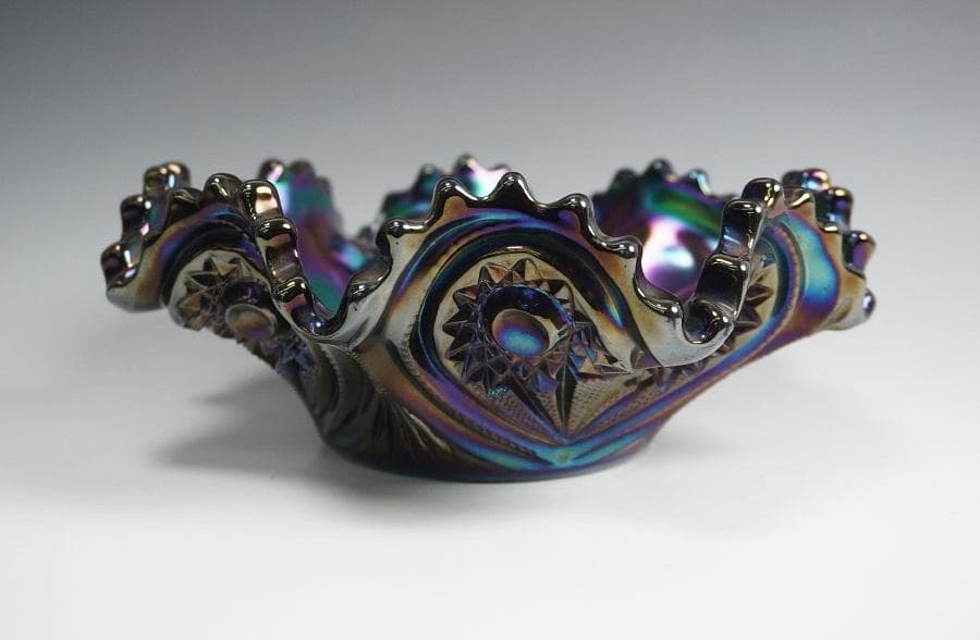 Carnival Glass カーニバルガラス ボール オーロラ パープル