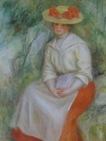 ルノワール、【麦藁帽子のガブリエル】、希少画集画、新品高級額・額装付