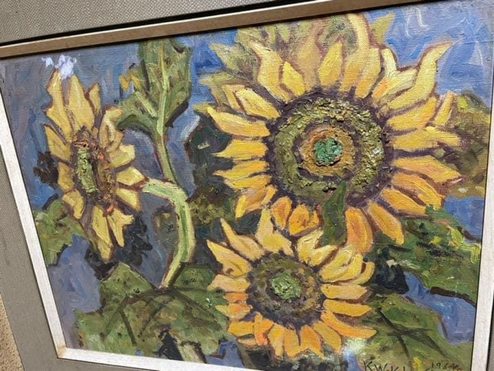 若林景光　向日葵　油絵