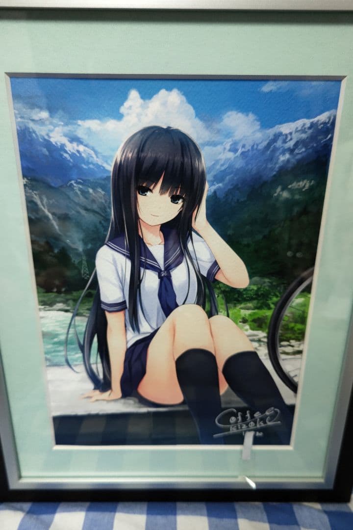 珈琲貴族先生 アルプスの雪解け水とセーラー服少女 ジークレー 版画