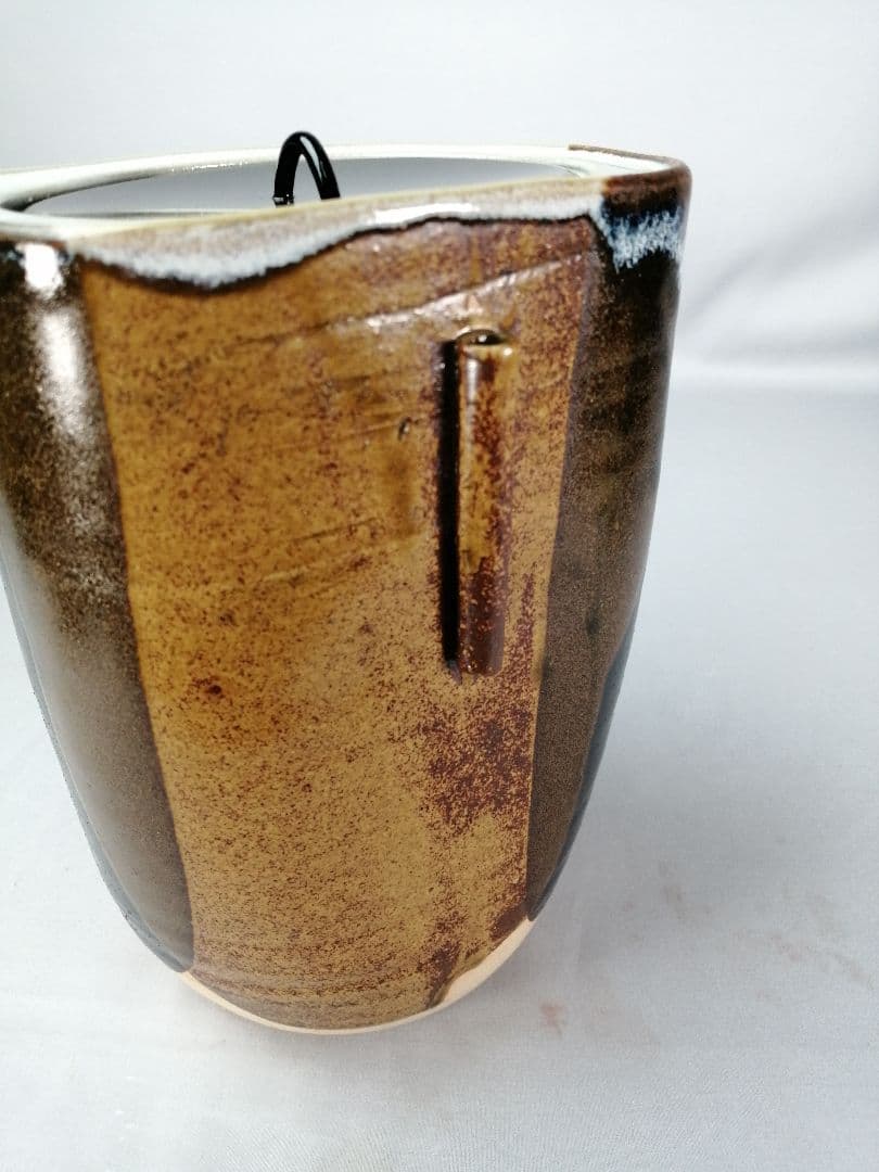 【茶道具】萬古焼　仁清写耳付水指　水指396