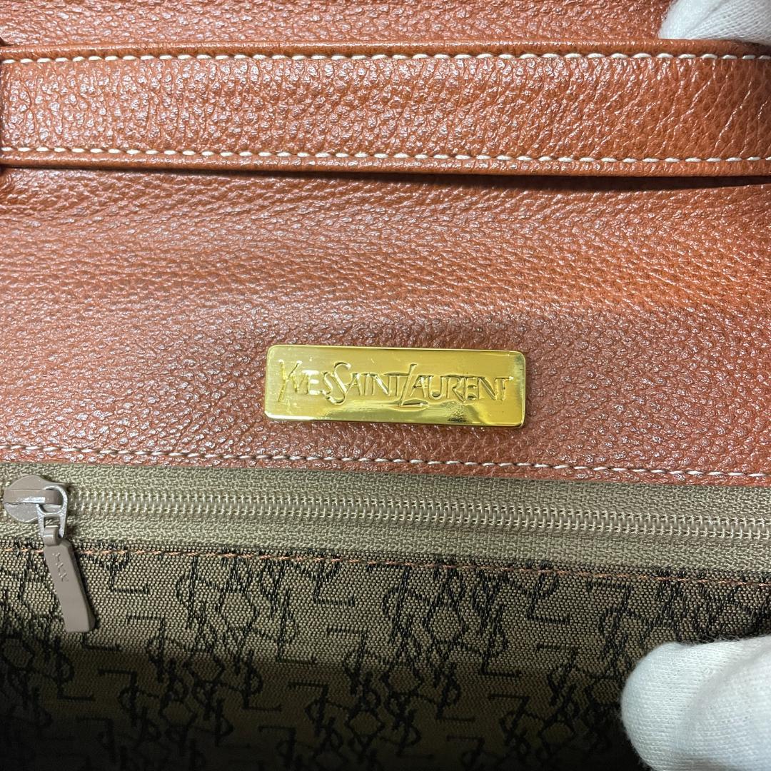 イブサンローラン ショルダー ヴィンテージ YSL ブラウン MBZ101