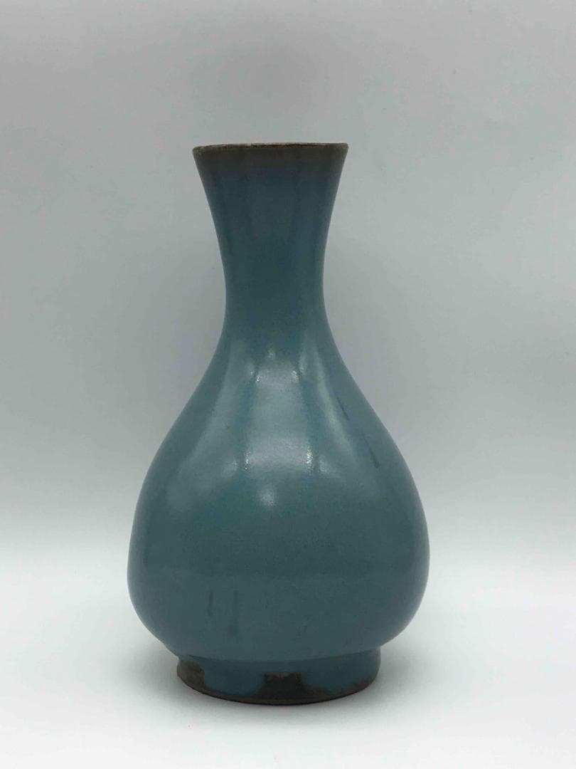 北宋時代　砧青磁広口瓶 尊　水注　青白磁　花瓶　茶入　茶道具(D-71)