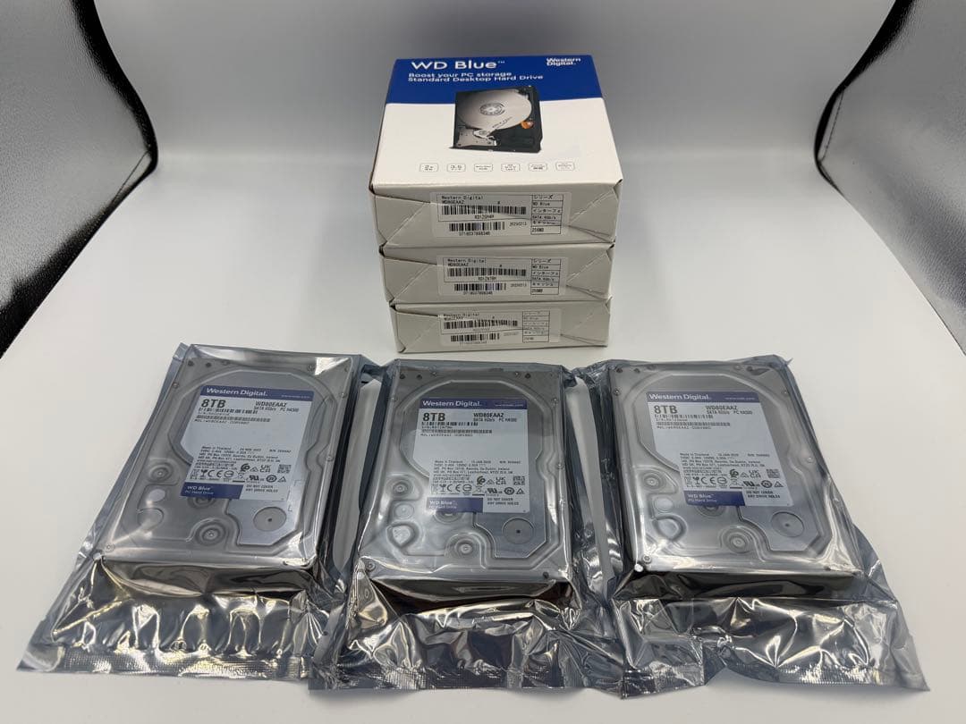 新品未使用 WD 8.0TB 3台 ハードディスク CMR WD80EAAZ