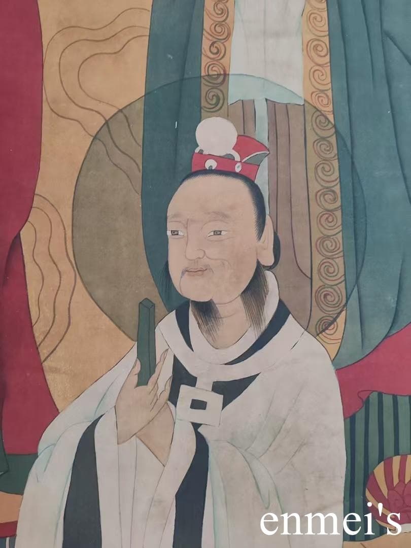 中国古美術・純手描き大六尺中堂神仙图・人物画・丁観鵬印款・書道・絹本・肉筆・珍品