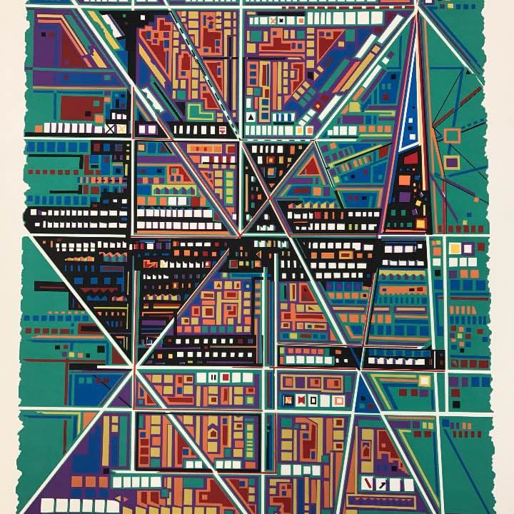 木村利三郎 Risaburo Kimura シルクスクリーン City368