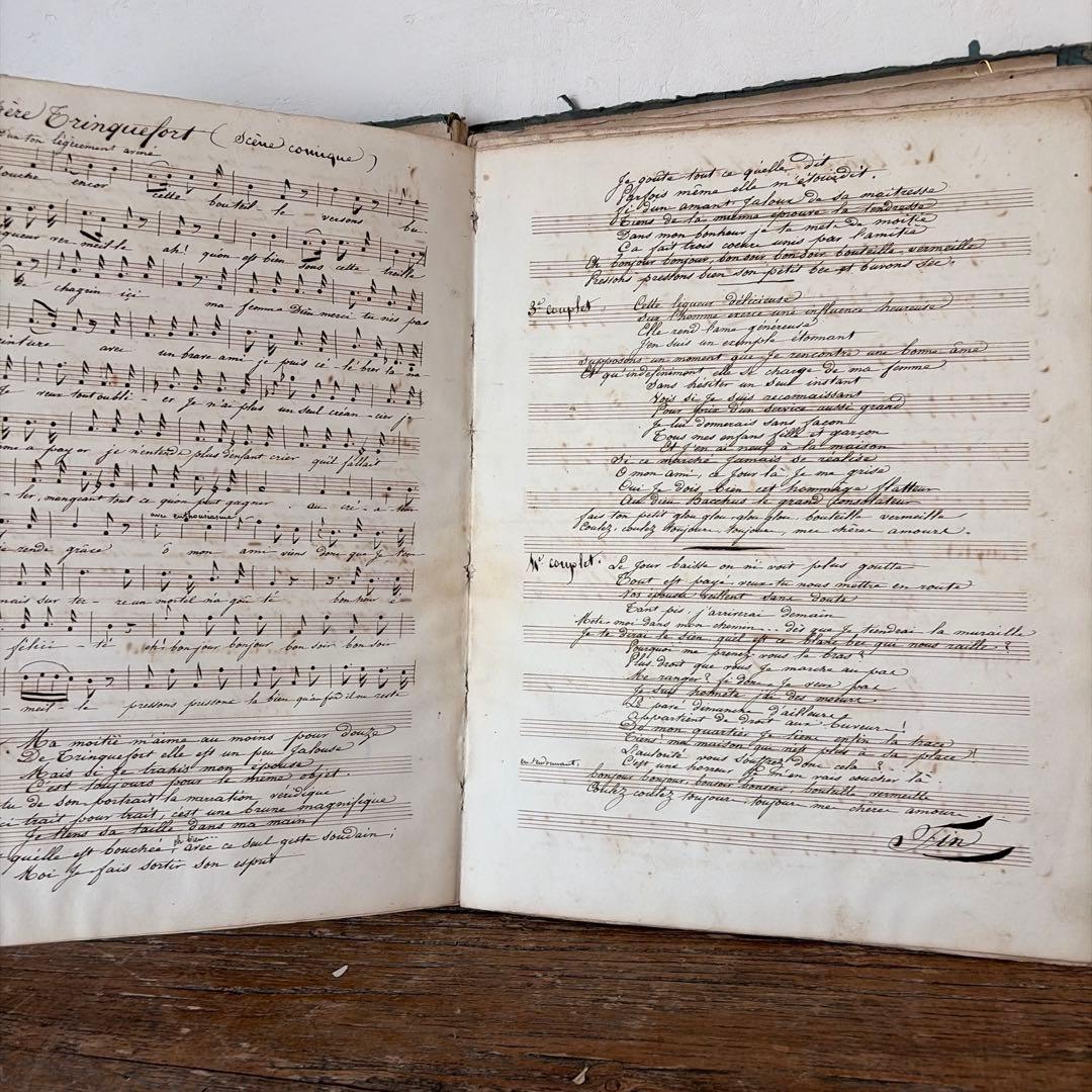 フランスアンティーク　1800年代の楽譜　希少　chanson シャンソン