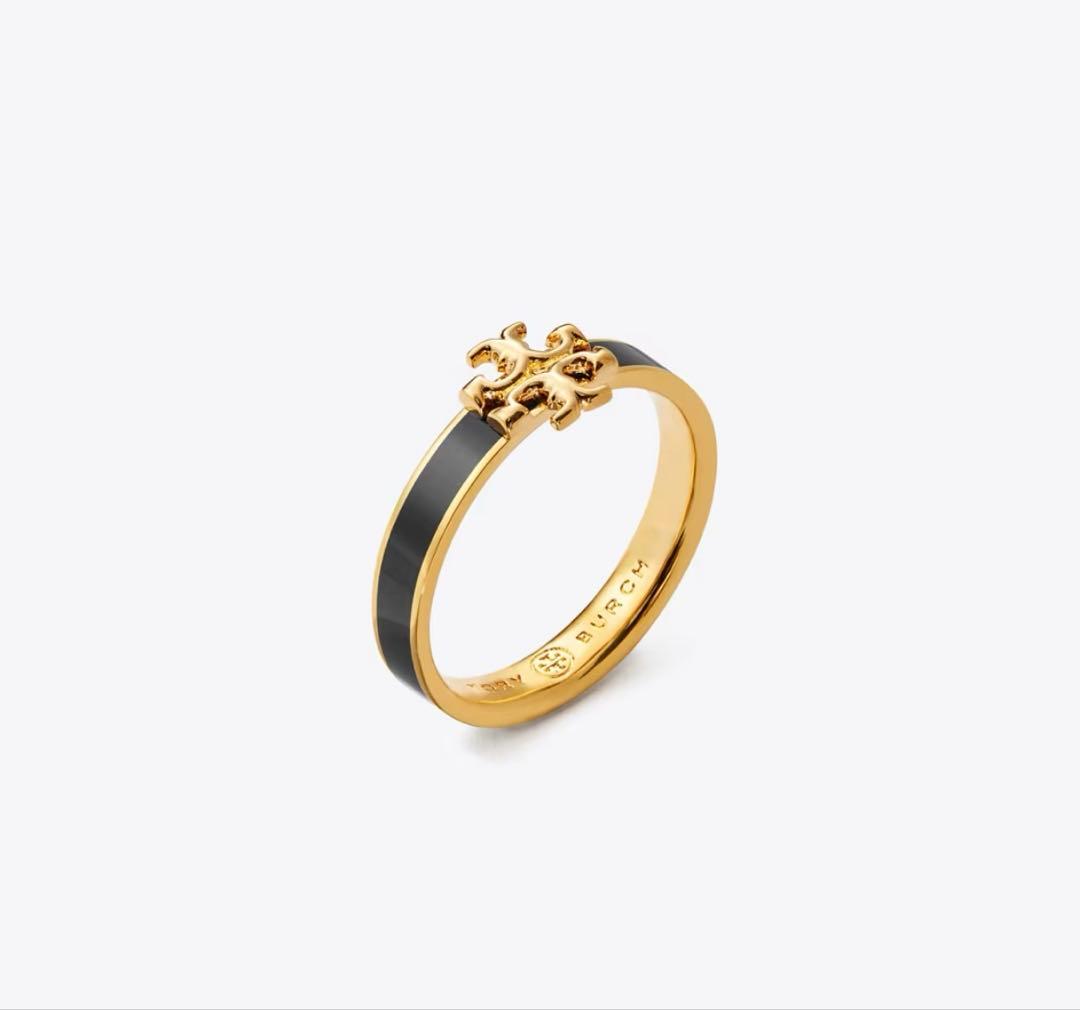 『極美品』『期間限定値下げ』TORY BURCH キラ エナメル リング 黒 金