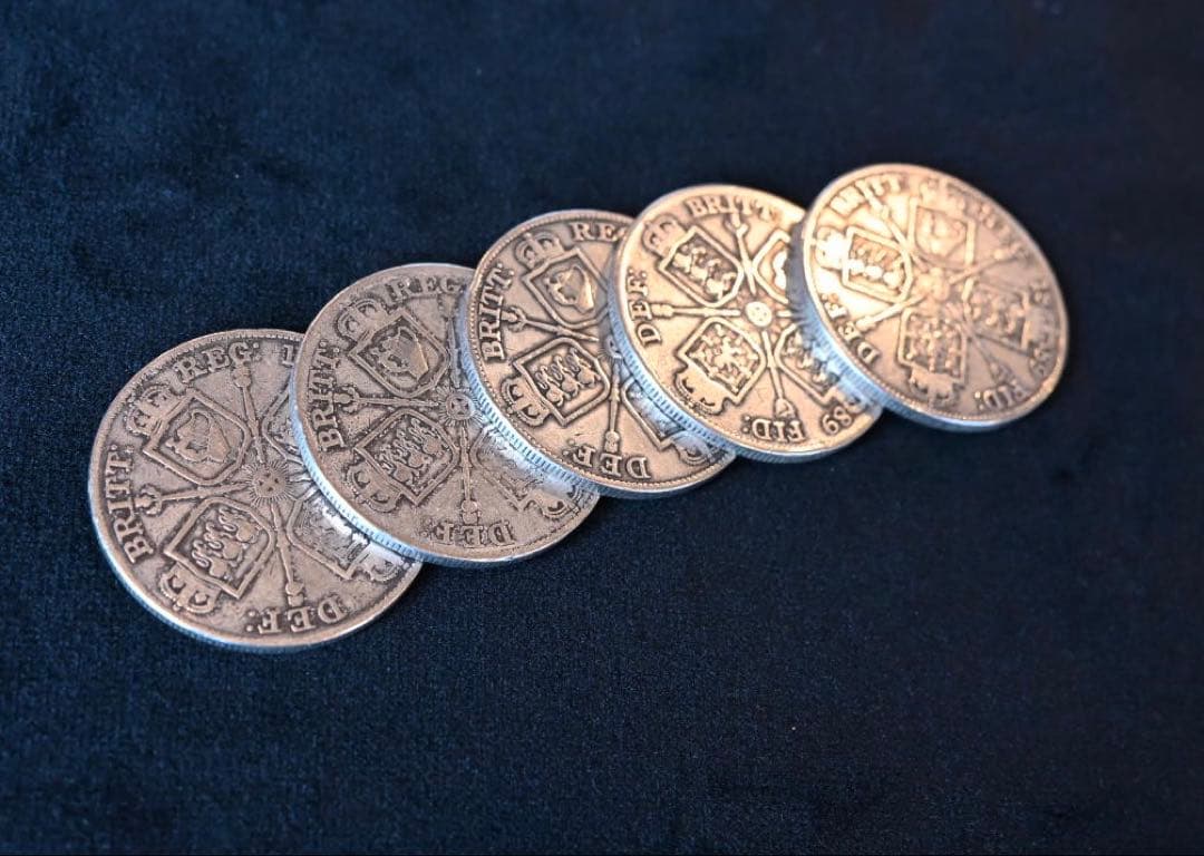 銀貨 ダブルフローリン 5枚 （マジック）　年号揃い