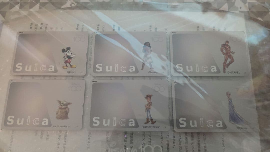Disney100記念Suica カード6枚＆アクリルフレームセット