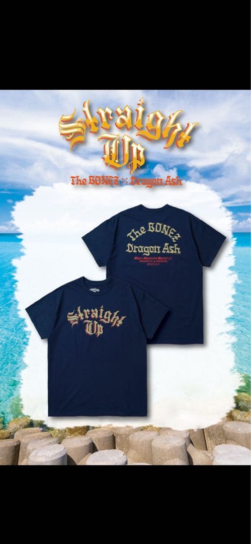StraighUp Tシャツ モンパチフェス沖縄限定ネイビー　サイズXL
